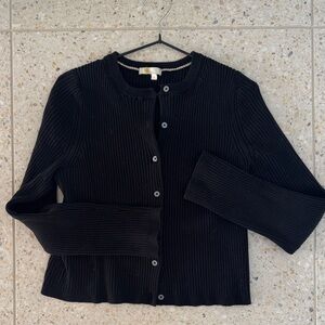 Boden Black Ribbed Cardigan Medium